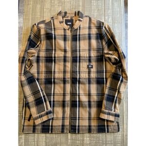 VANS Plaid Flannel‎ Zip-Up Jacket Long Sleeve Size Large Off The Wall Skater